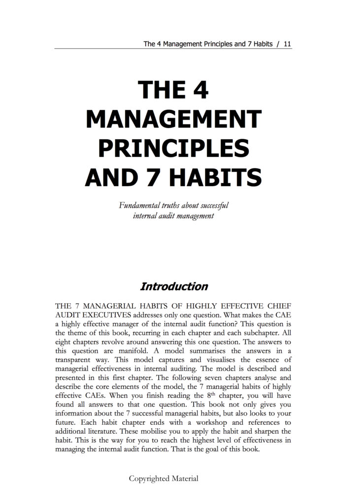 Preview book the seven managerial habits of highly effective chief audit executives