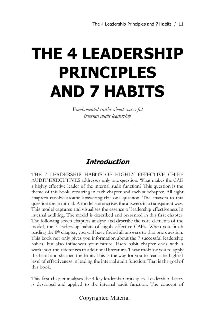Preview Book the seven leadership habits of highly effective chief audit executives