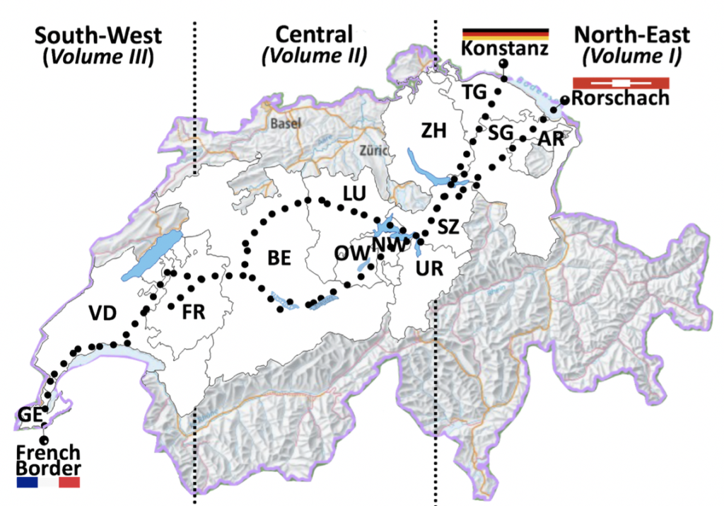 swiss camino route map