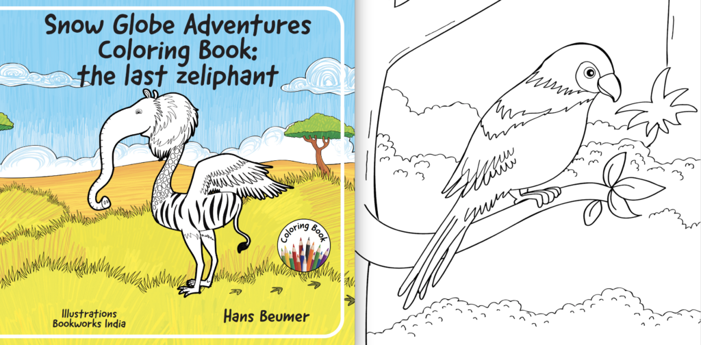 Preview Snow Globe Adventures Coloring Book: the last zeliphant