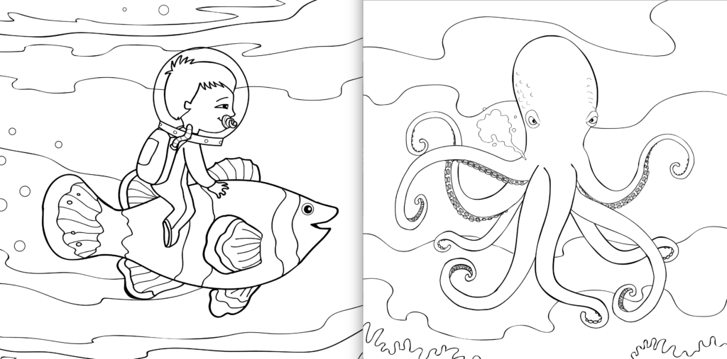 Preview of Snow Globe Adventures Colouring Book: The Lost Mermaid