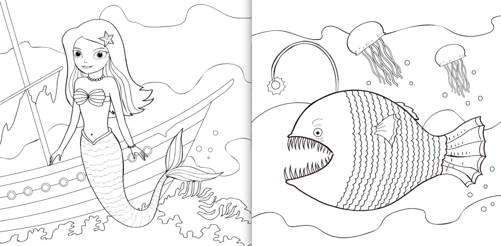 Preview of Snow Globe Adventures Colouring Book: The Lost Mermaid